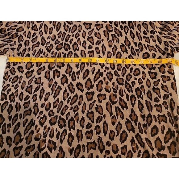 Ellen Tracy Leopard Print Sweater Womens Large Mob Wife Brown Black Fast Ship! - Picture 5 of 8